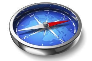 Blue metal compass